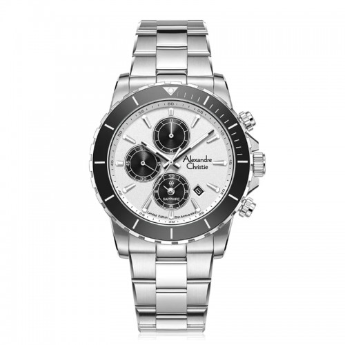 Alexandre Christie AC 6141 Silver White Black Man Limited Edition 25th Anniversary XXMSSSLBA